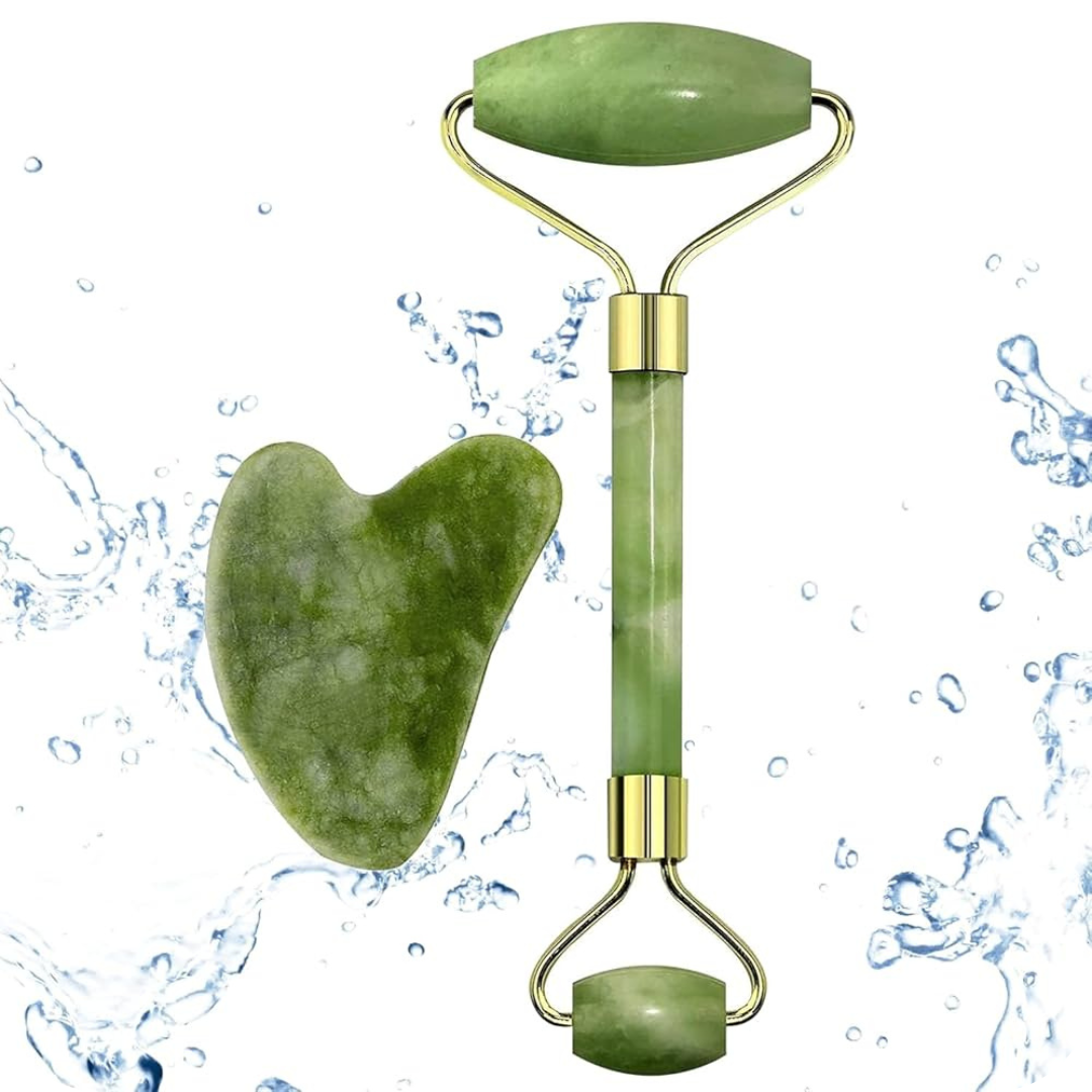 Rodillo Facial de Jade con Masajeador | JadeGlow®