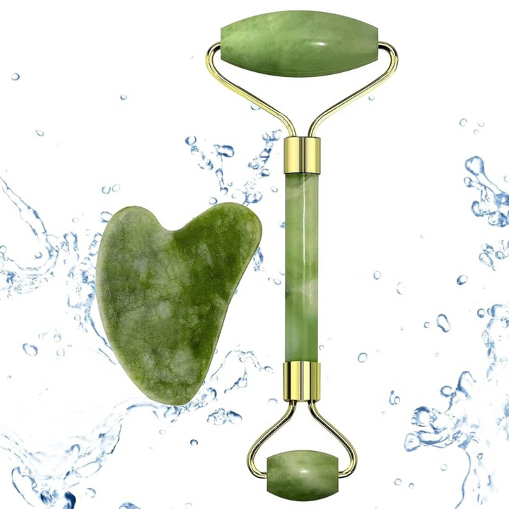 Rodillo Facial de Jade con Masajeador | JadeGlow®