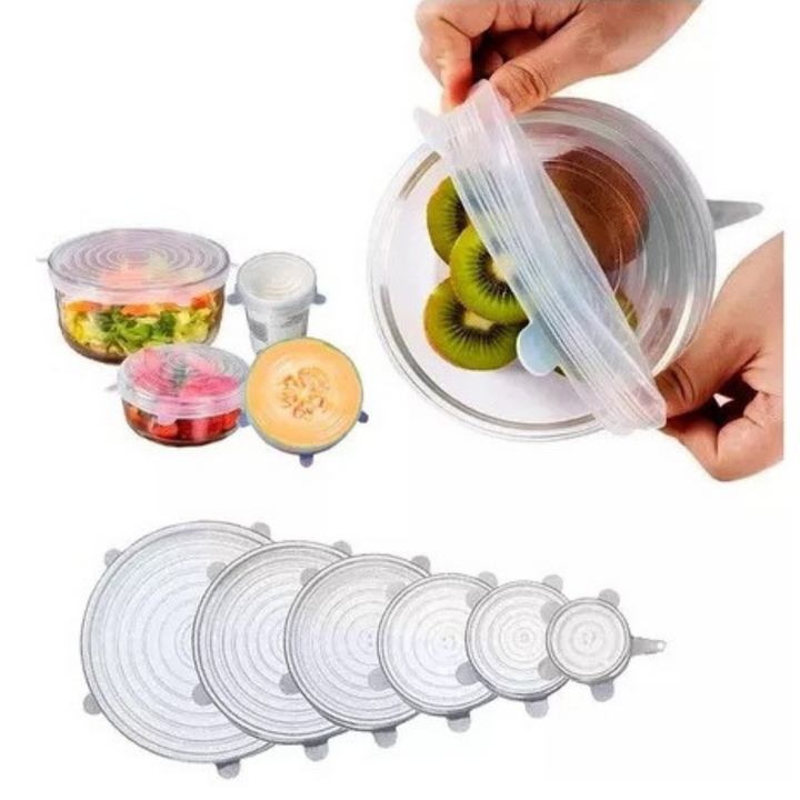 Set de 6 Tapas Elásticas de Silicona | Tapa Max®