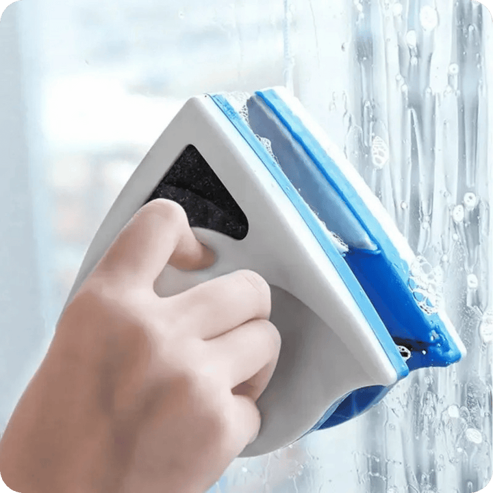 Doble Limpiador de Vidrios con Imán y Esponja | Glass Cleaner®