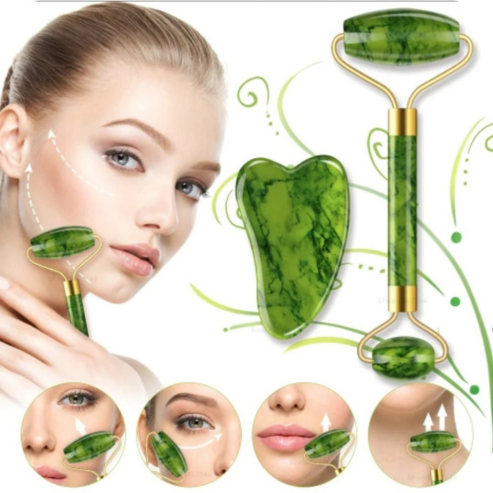 Rodillo Facial de Jade con Masajeador | JadeGlow®
